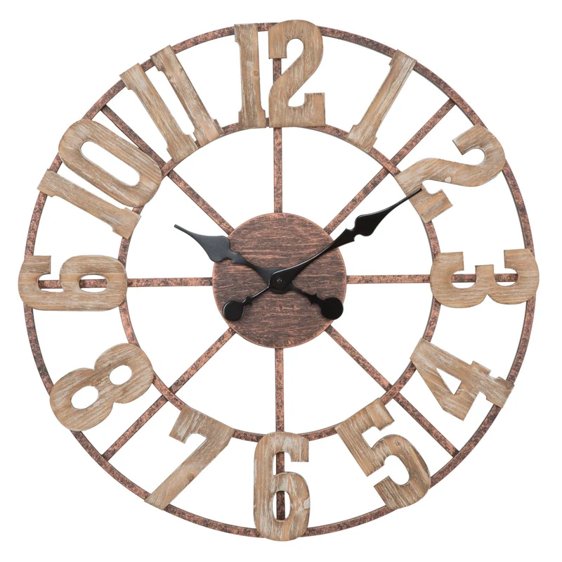 Orologio da parete elegante in mdf e metallo ø 63,5 cm