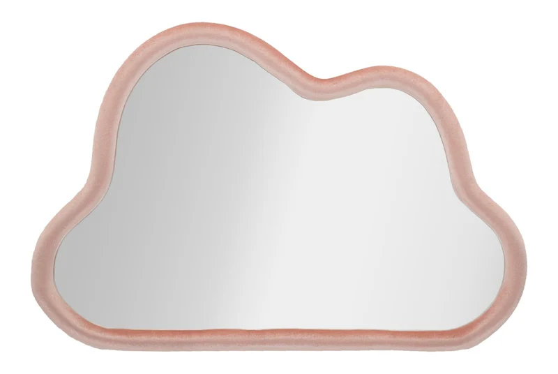 Specchio nuvola in velluto rosa cm 90x4x60