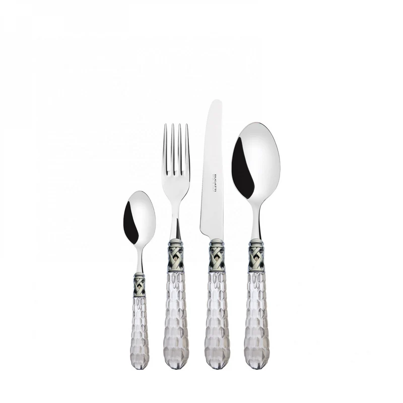 BUGATTI Bohemia Set posate 24 pezzi Ghiera Cromata Confezionate in scatola Litografata Compact