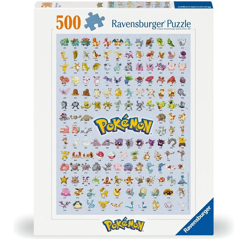 Ravensburger - Puzzle 500 Pezzi Pokemon The First 151! 36x49 cm