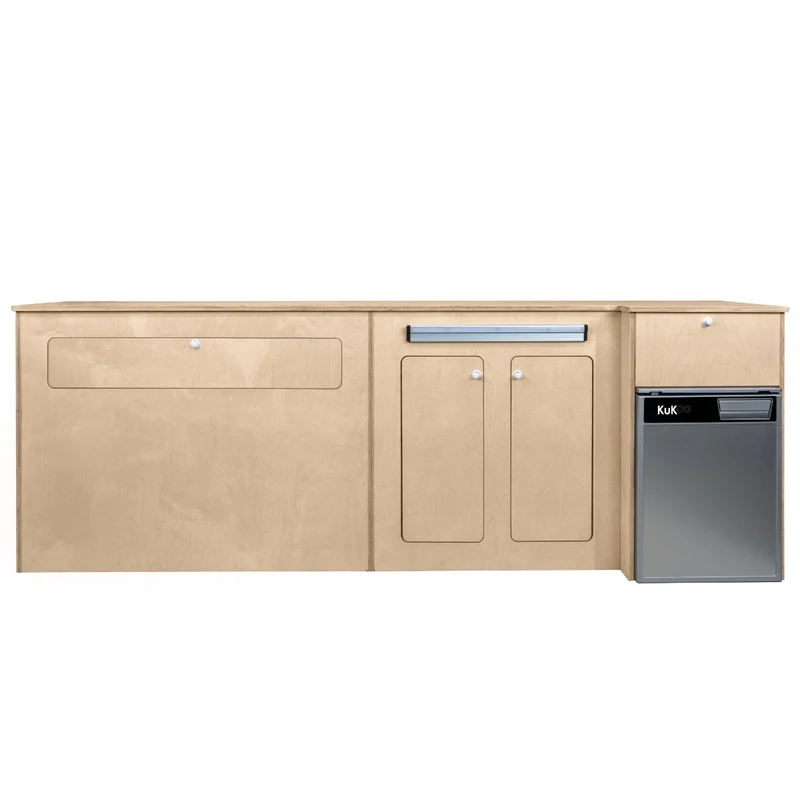 Cucina per Camper & Frigorifero a Compressore - Argento