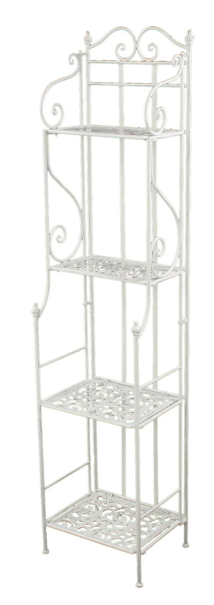 Scaffale per Piante in Metallo 4 Piani 35x30H155cm Jessica Bianco