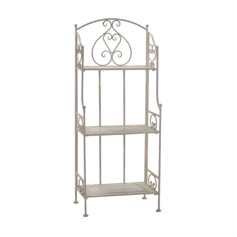 Scaffale per Piante in Metallo 3 Piani 48x30H120cm Portofino Bianco