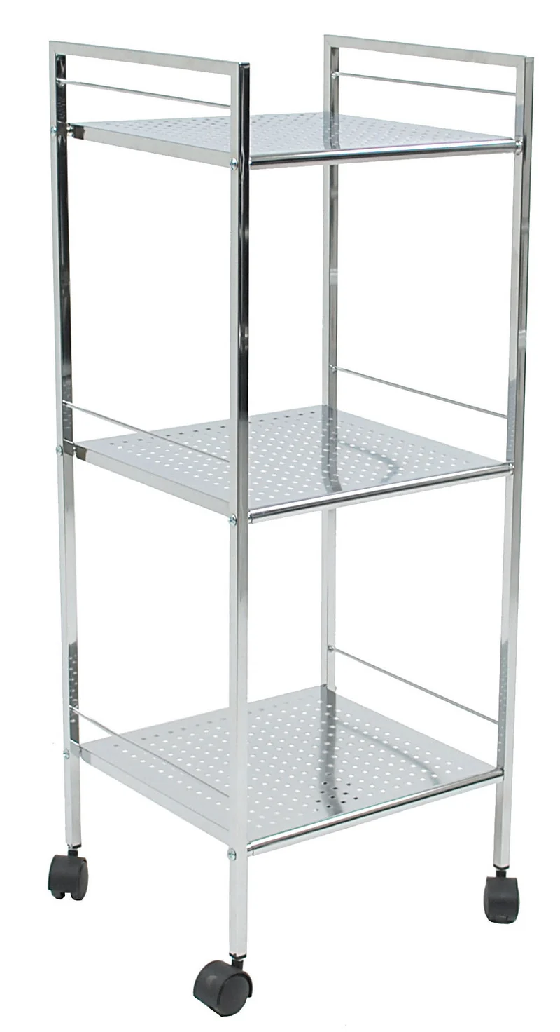 Carrello 3 Ripiani in Metallo con Ruote Adami Cromato