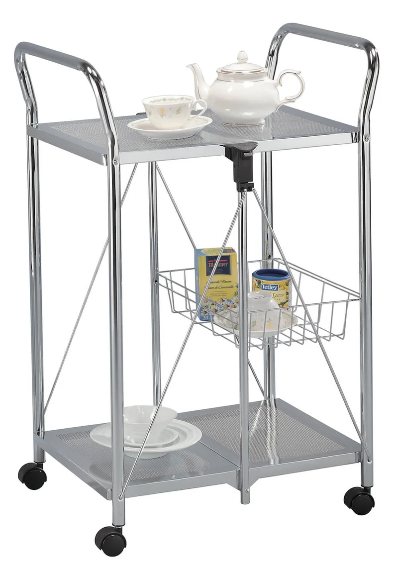 Carrello da Cucina Pieghevole Cromato in Acciaio Tosini TA019C