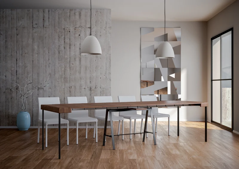 Consolle Allungabile 90-290x40x77 cm in Nobilitato Marrone