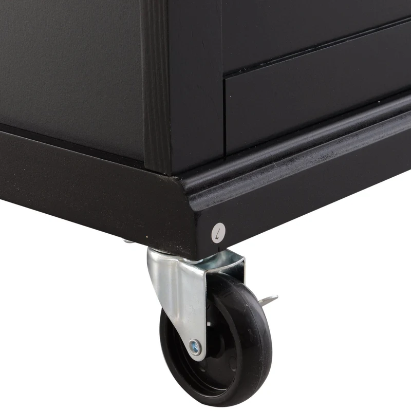 Carrello da Cucina con Piano in Acciaio Nero 83.5x45.7x90.5 cm