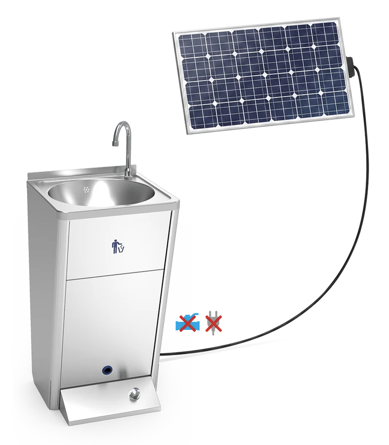 Lave-mains autonome solaire avec batterie