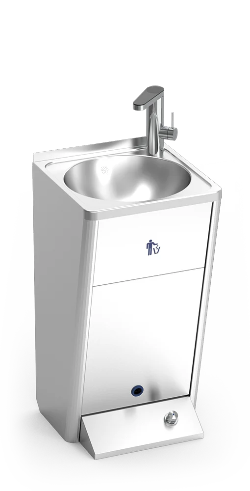 Lave-mains autonome portable en inox avec eau chaude instantanée série Go!