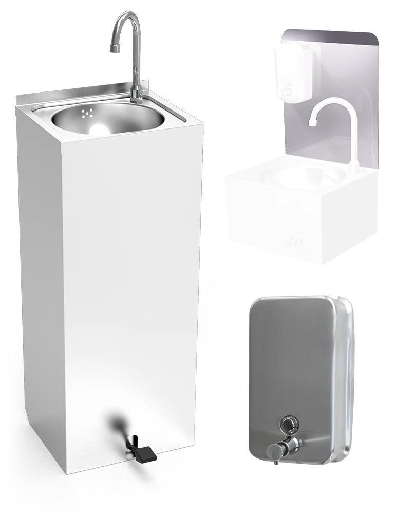 Lave-mains autonome XS + dosseret + distributeur