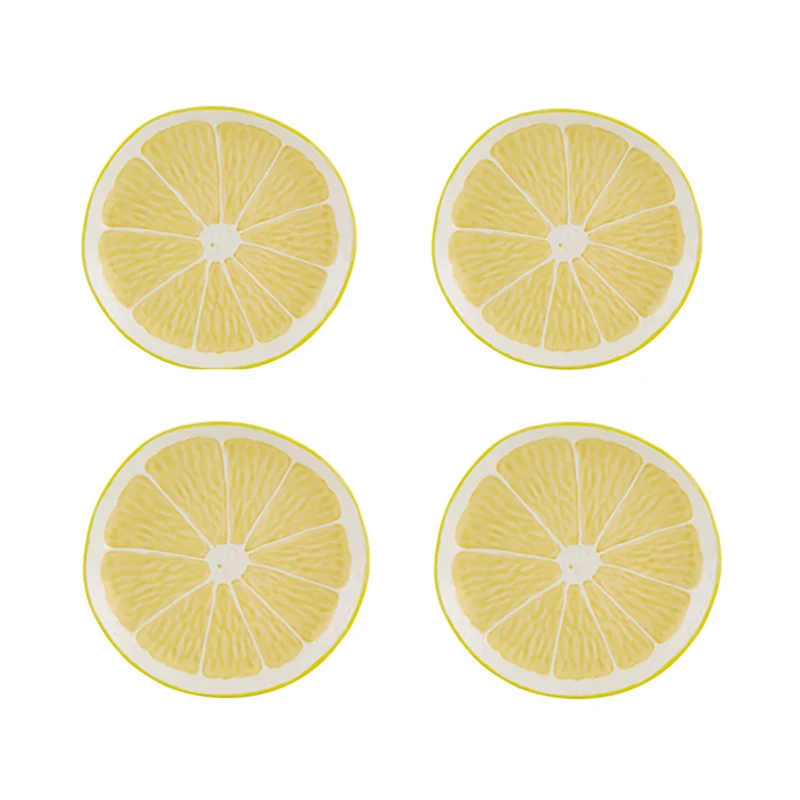 Bordallo Pinheiro Lemon Set 4 Piatti Frutta 20,5 cm