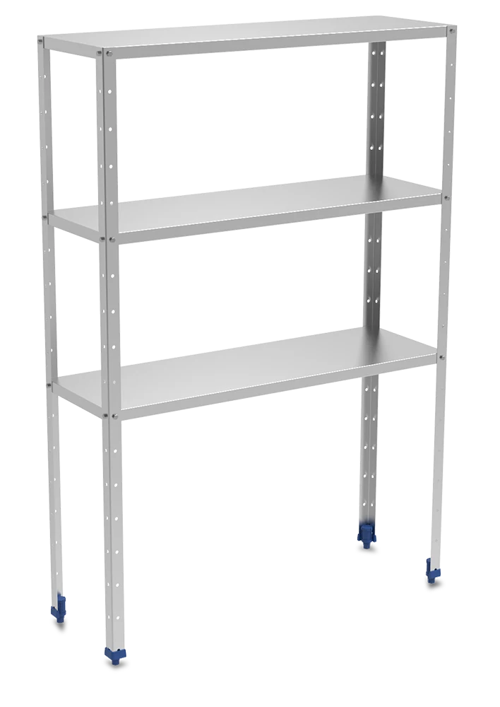 Rayonnage inox sur pied alimentaire lisse pour chambre froide