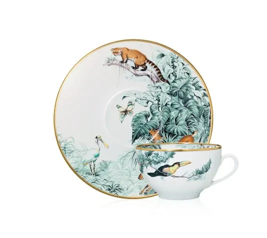 Hermès Carnet d'Equateur Set 2 Tazza da Colazione e Piattino
