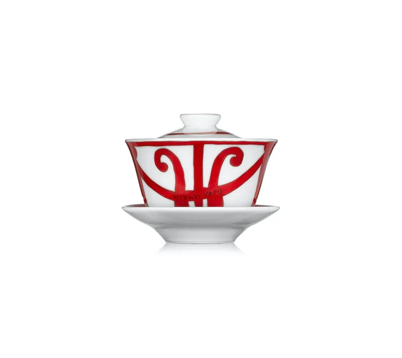Hermès Balcon du Guadalquivir Tazza the con coperchio e piattino 13 cl