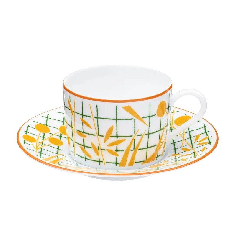 Hermès A walk in the Garden Set 2 Tazze the con piatto 16 cl Giallo