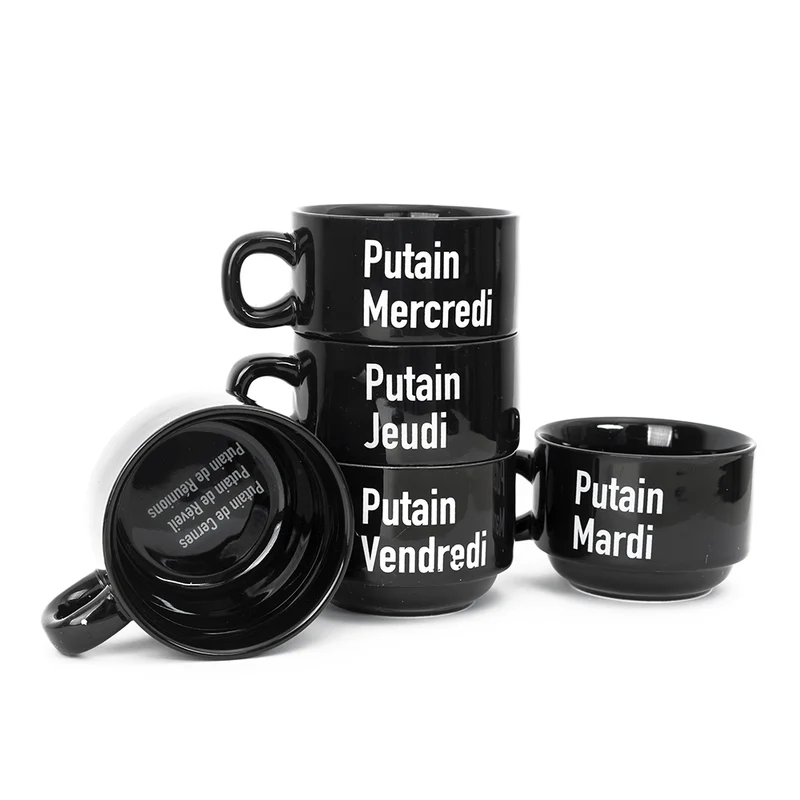 Tazas "Putain la Semaine" FR (Set de 5)