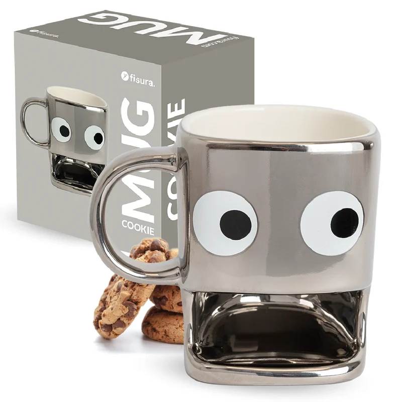 Taza para galletas plateada