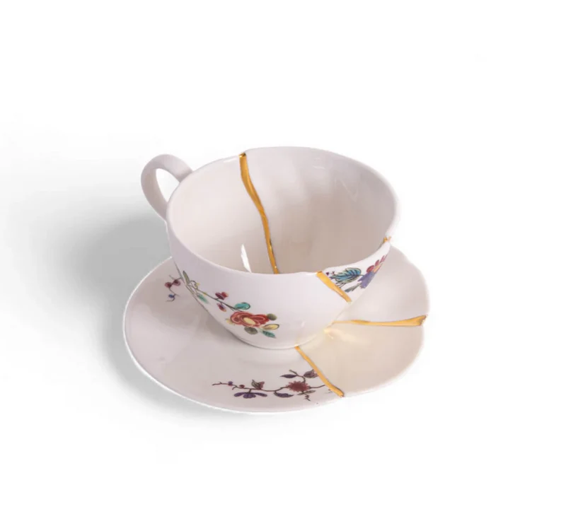 Seletti Kintsugi n°2 Tazza da Te con Tazza e Piattino