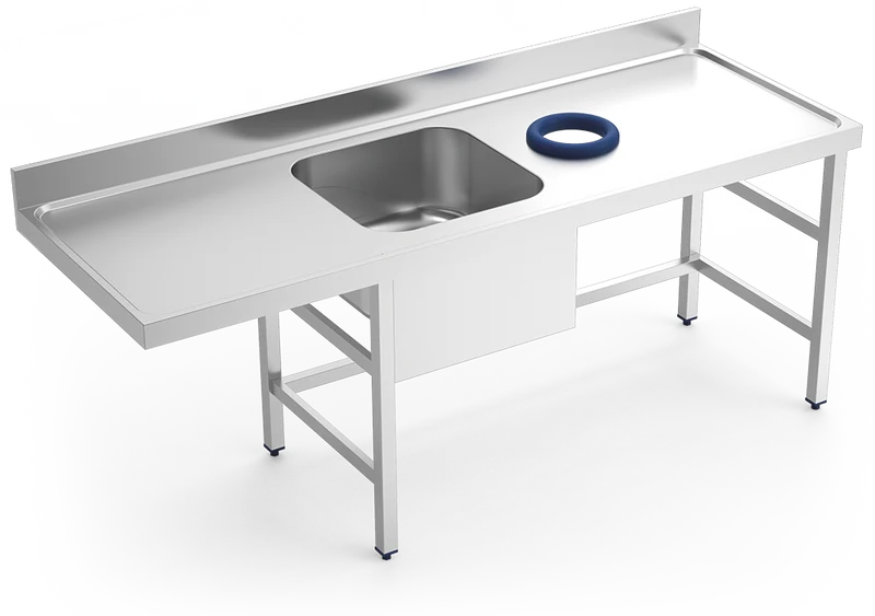 Table murale inox de prélavage 1 bac à gauche