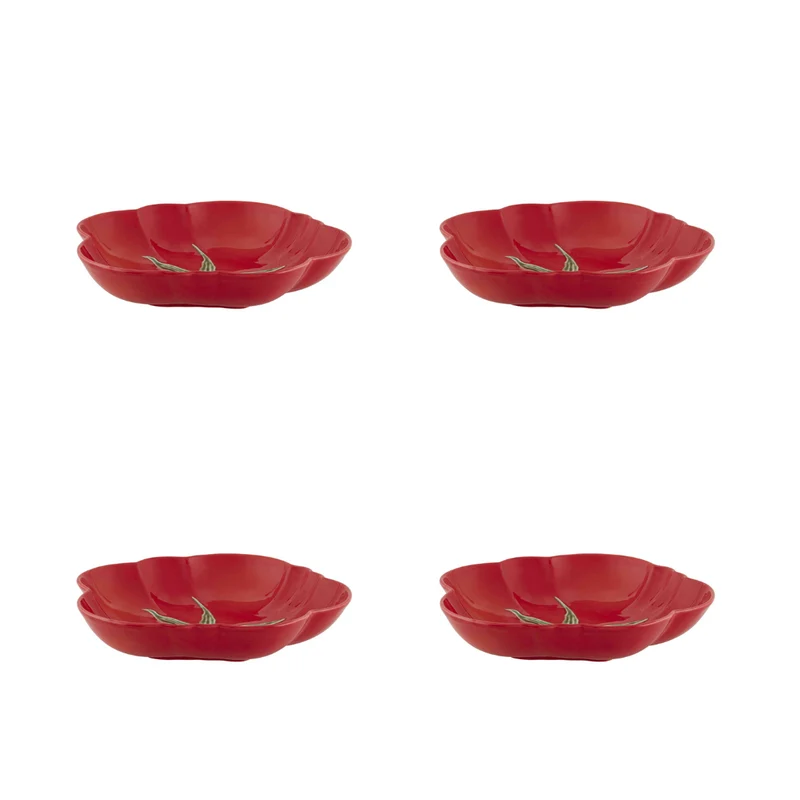 Bordallo Pinheiro Pomodoro Set 4 Piatti Piani 29 cm