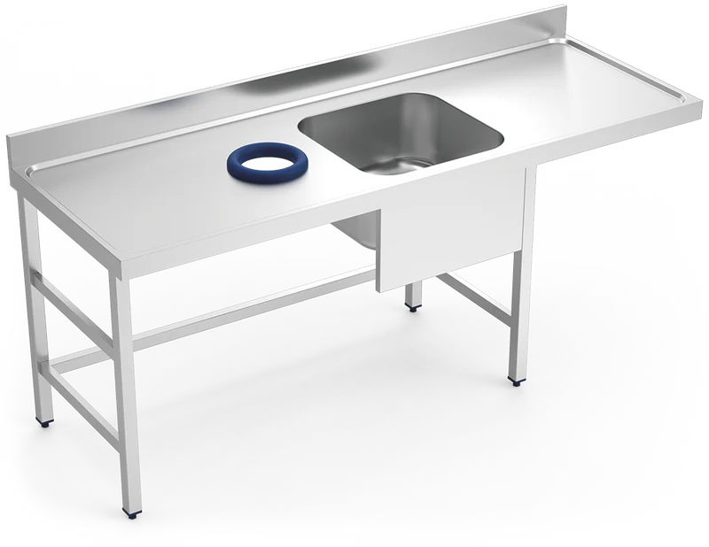 Table murale inox de prélavage 1 bac à droite
