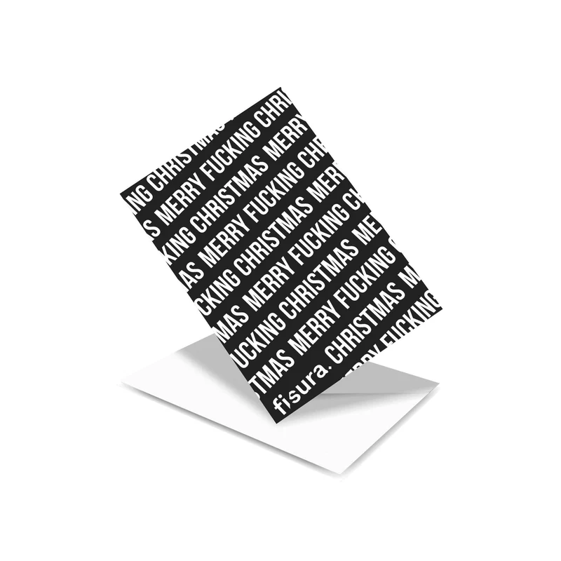 Postal "Merry Fucking Christmas" Patrón Negro