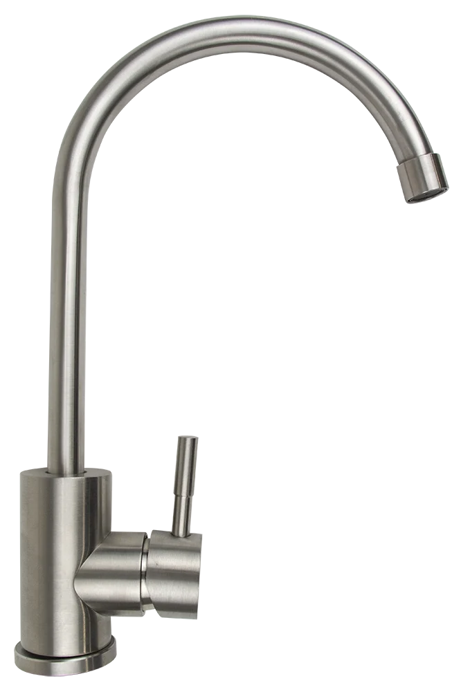 Robinet mélangeur sur table avec col de cygne en acier inoxydable