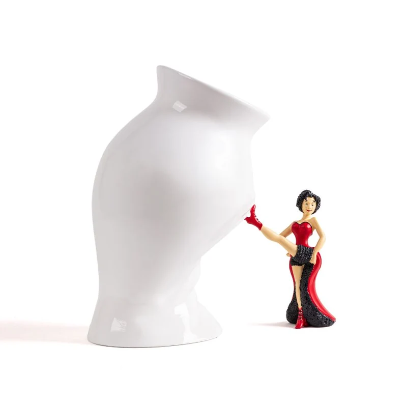 Seletti Circus Lucy Vaso in porcellana con statuetta