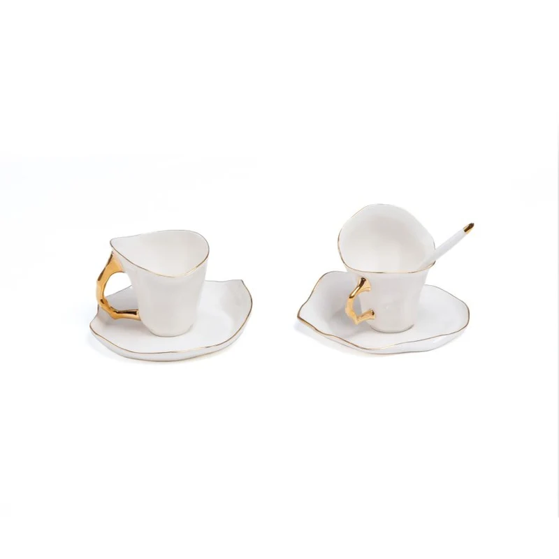Seletti Meltdown Set 2 Tazzine caffè con piattino e cucchiaino in porcellana