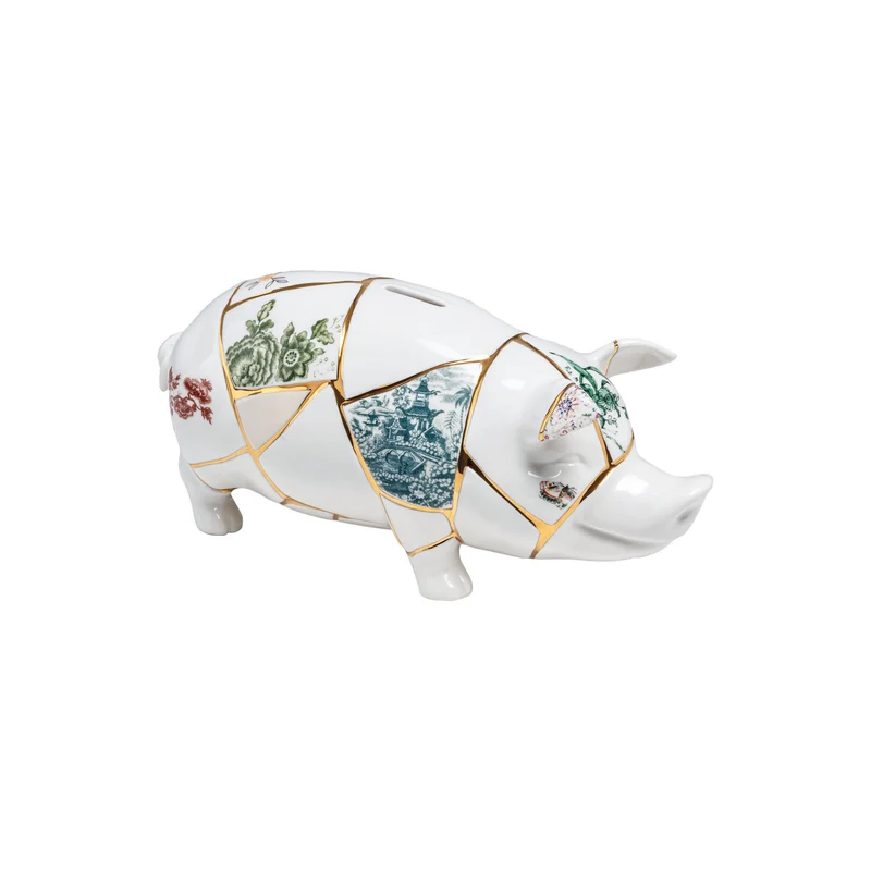 Seletti Kintsugi Piggy Bank salvadanaio in ceramica
