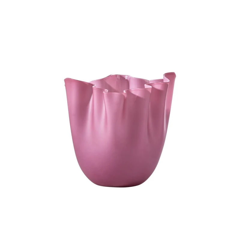 Venini Vaso Fazzoletto Opalino Piccolo Sabbiato