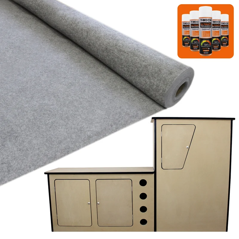 Cucina da Camper in MDF & Moquette per Furgoni / Fumo