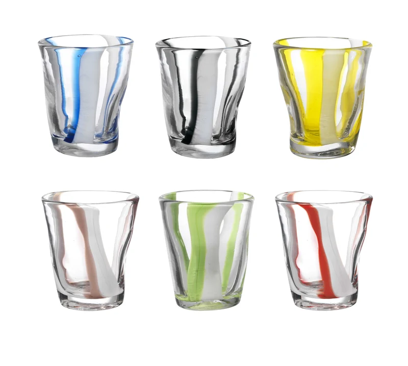 Onlylux Eolo Stripes Verticale Set 6 bicchieri, colori assortiti