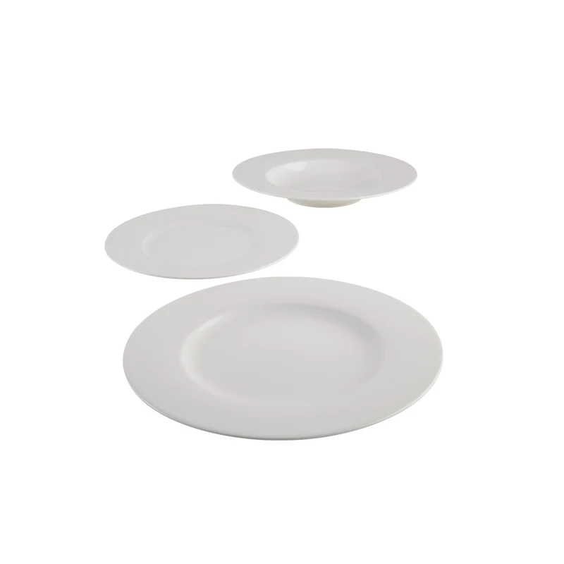 Vivo. By Villeroy & Boch Basic White Set 12 pezzi per 4 persone, composto da: 4 piatti piani, 4 piatti fondi, 4 piatti dessert