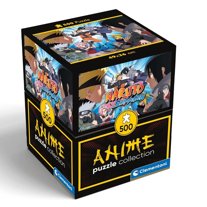 Clementoni Puzzle Naruto Shippuden Naruto Vs. Sasuke Box Cube 500 Pezzi Puzzle Adulti