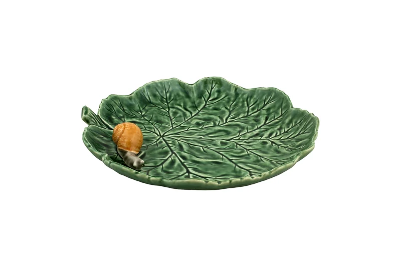 Bordallo Pinheiro Sardinheira Foglia Geranio con lumaca, 29 cm
