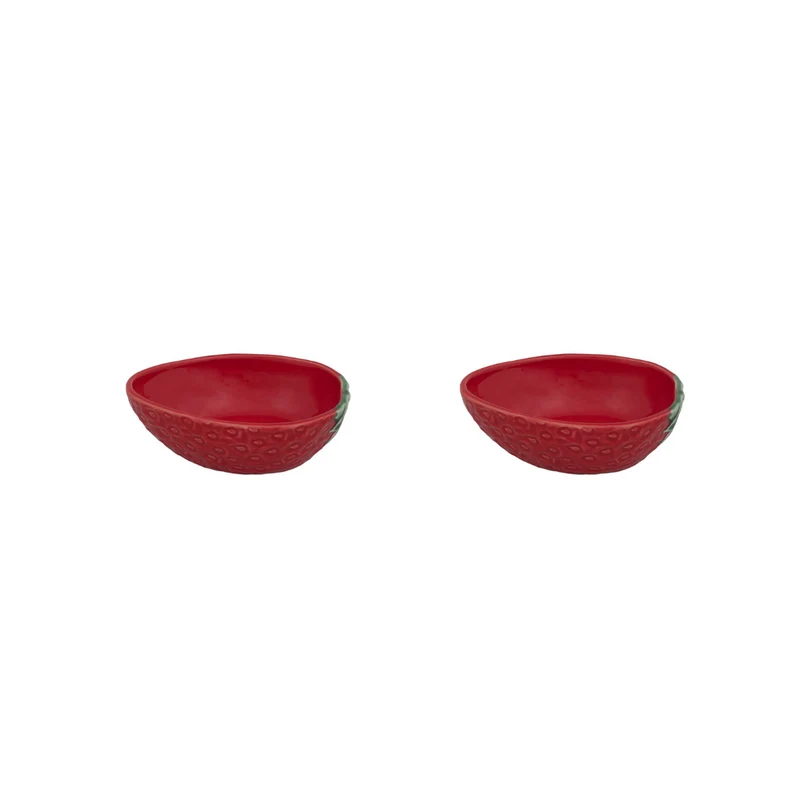 Bordallo Pinheiro Fragola Set 2 Ciotole Ovali, 13,5 cm