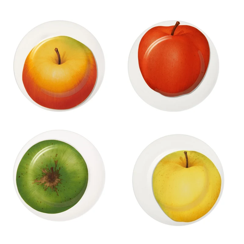 Taitù Freedom Set 4 Piatti Frutta, 21,5 cm