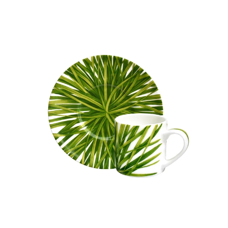 Taitù Life in Green Set 4 Tazzine espresso con piattino