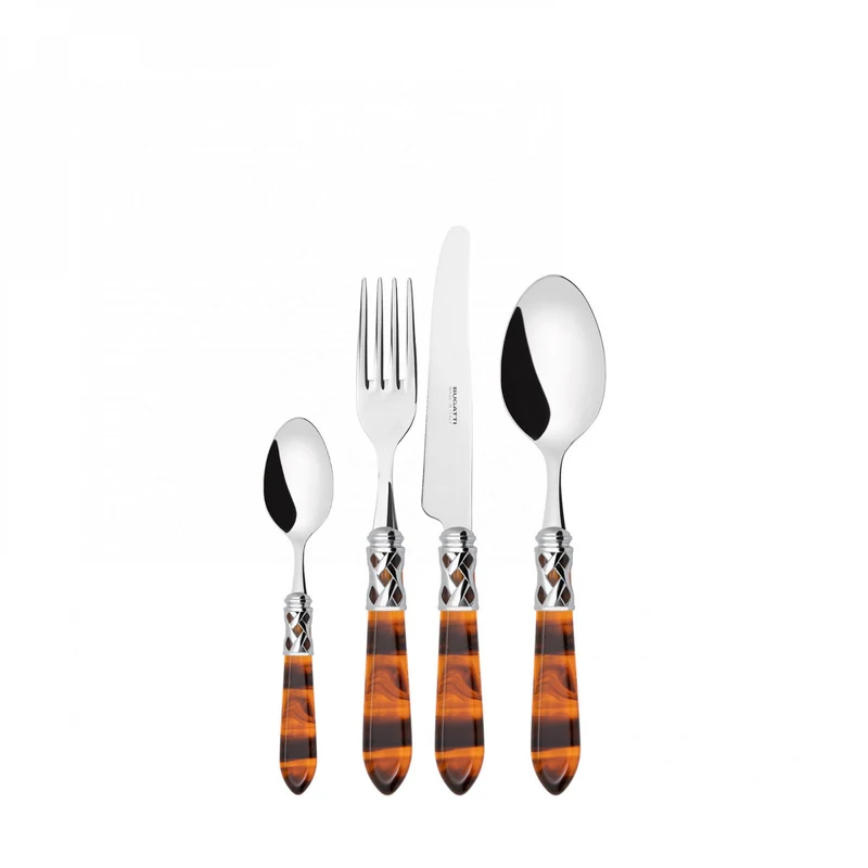 BUGATTI Aladdin Set Posate 24 Pezzi Ghiera Cromata Tartaruga