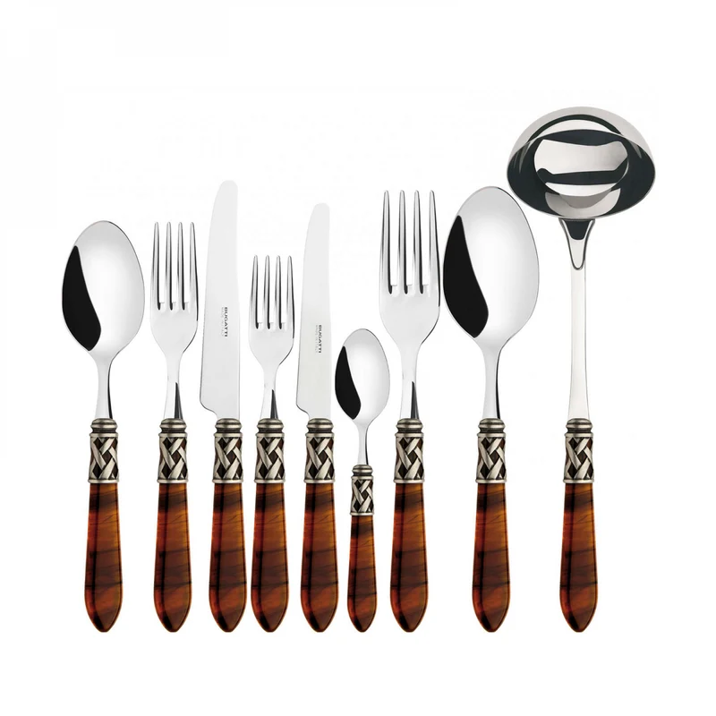 BUGATTI Aladdin Set Posate 75 Pezzi Ghiera argentata Tartaruga