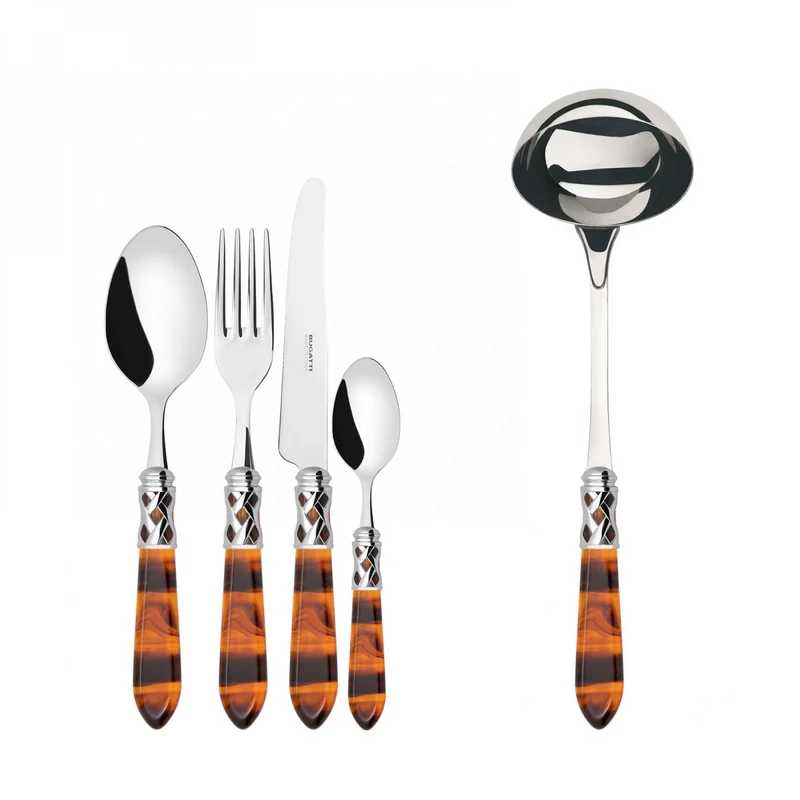 BUGATTI Aladdin Set Posate 49 Pezzi Ghiera Cromata Tartaruga