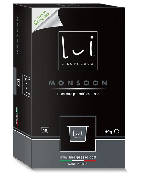 Lui L'Espresso Caffè Monsoon Confezione da 100 capsule (10 astucci da 10 capsule)