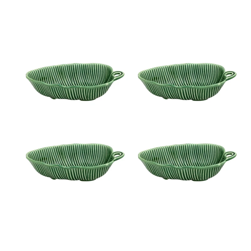 Bordallo Pinheiro Folhas Set 4 Ciotole Foglia di Banana 21 cm