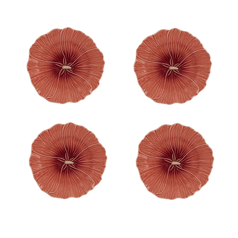 Bordallo Pinheiro Maria Flor Set 4 Piatti Dessert, 22 cm