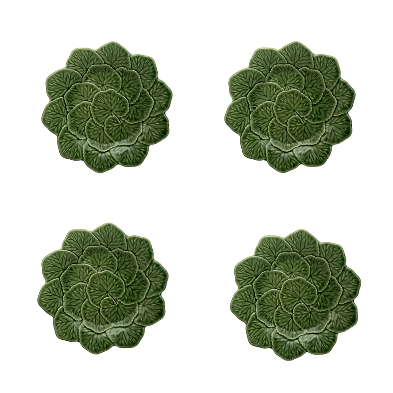 Bordallo Pinheiro Sardinheira Set 4 Piatti Frutta Geranio, 22 cm