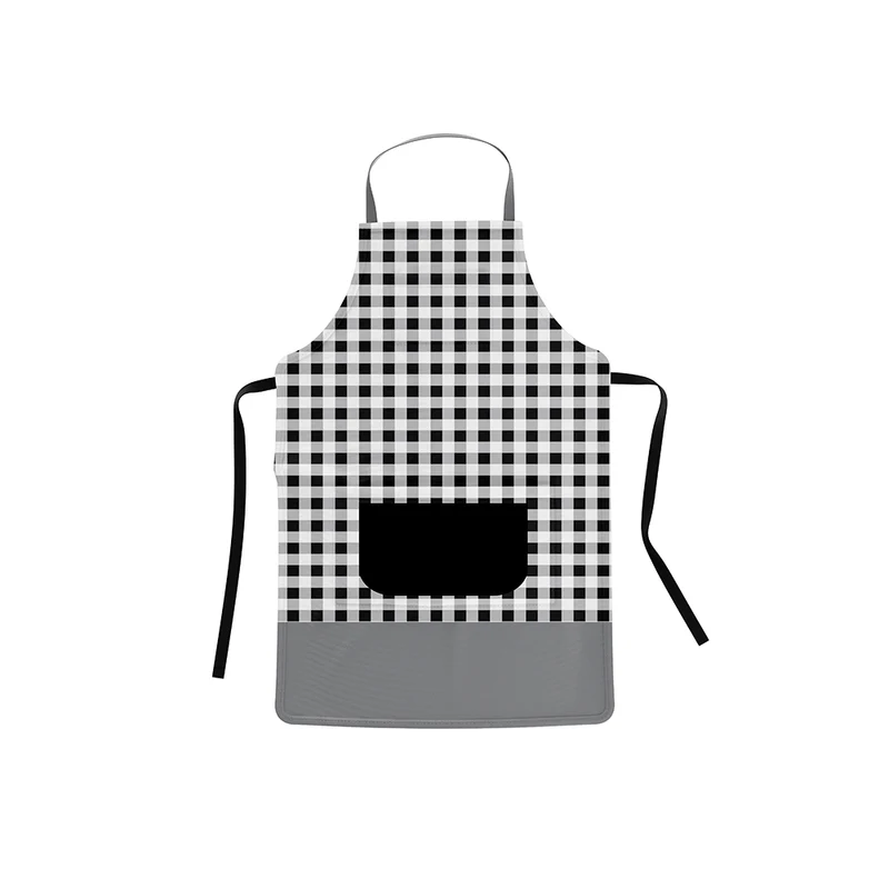 Delantal de cocina vichy negro