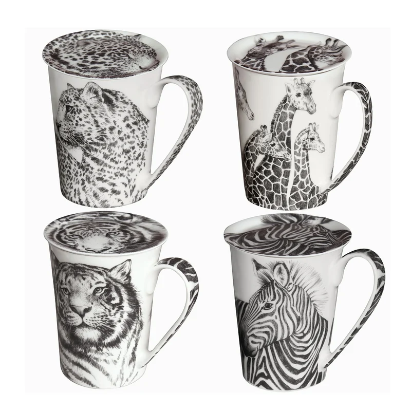 Taitù Wild Spirit Set 4 Mug con coperchio