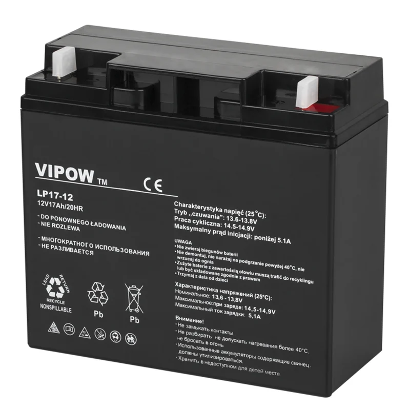 Batteria al gel 12V 17Ah Vipov AGM vario uso colore nero
