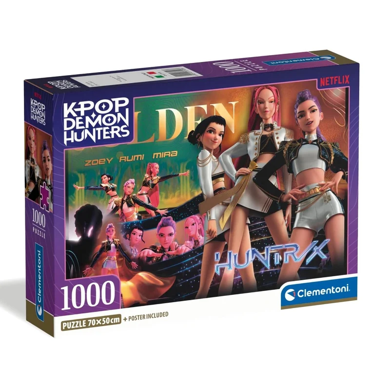 Clementoni Puzzle KPop Demon Hunters Golden 1000 Pezzi Puzzle Adulti + Poster Incluso